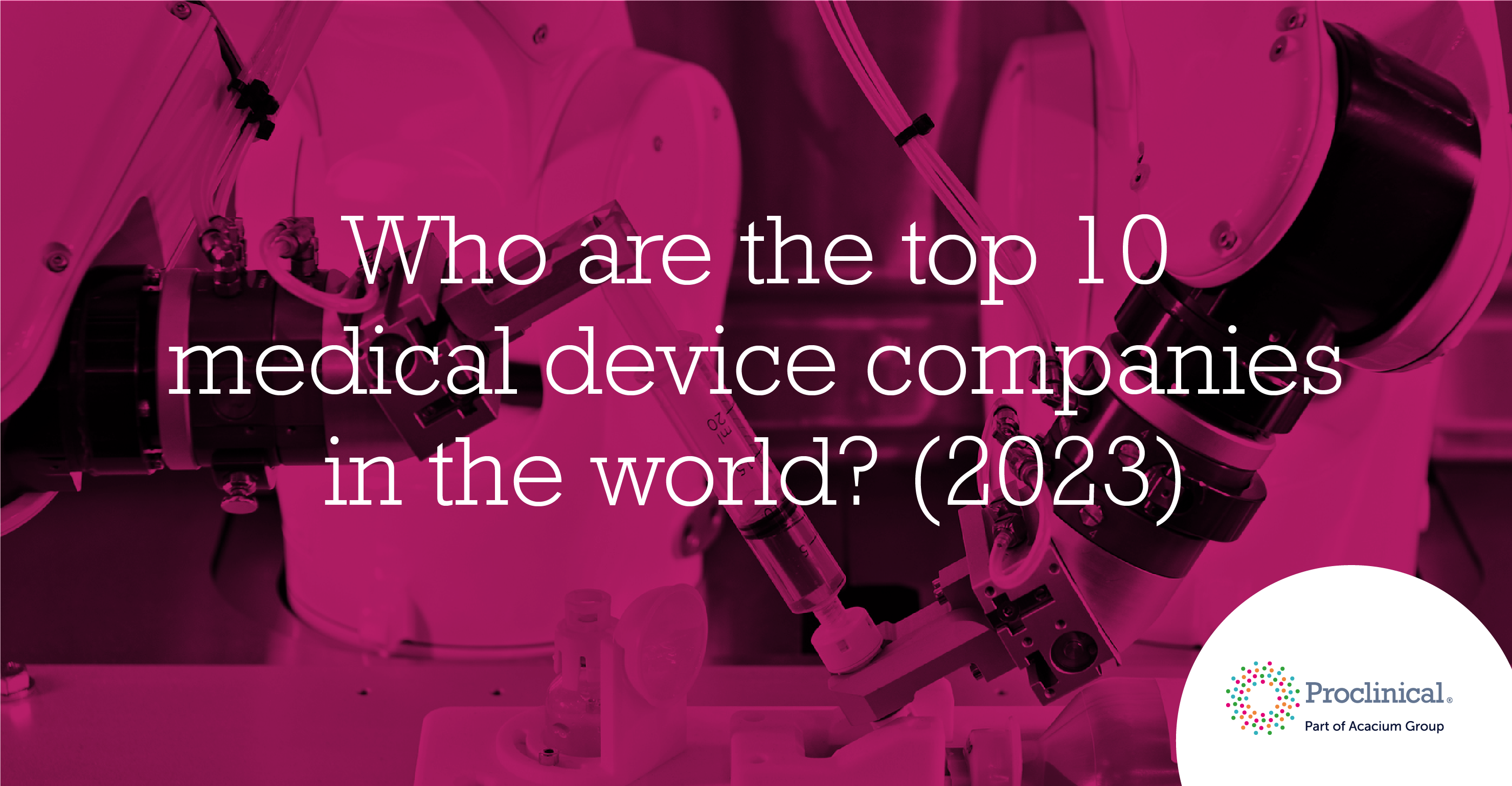 Who are the top 10 medical device companies in the world in 2023?